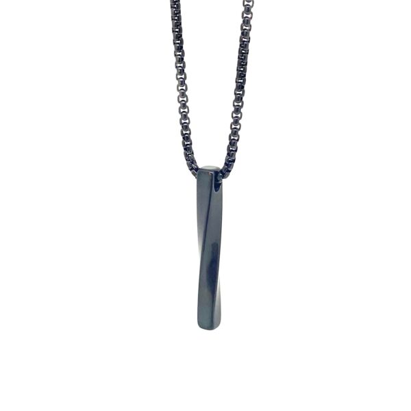 Full Black Twisted Bar Necklace
